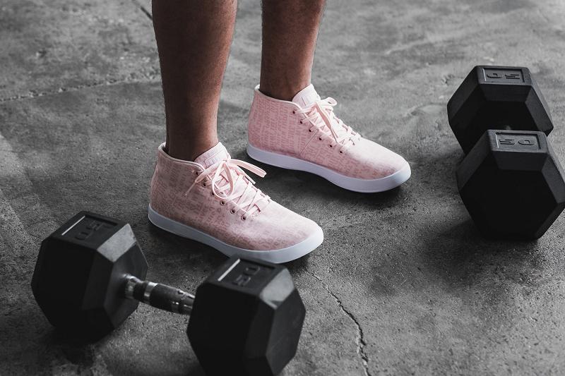 Pink Nobull Wells Canvas Mid Men's Trainers | CA F1310D